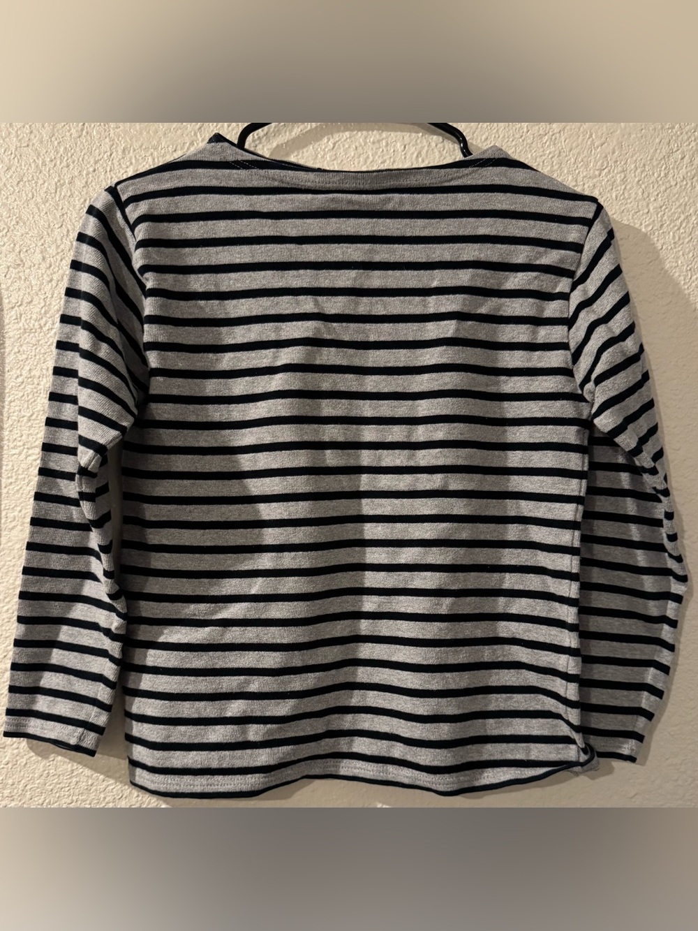 Saint James Gray & Black Striped Long Sleeve Top